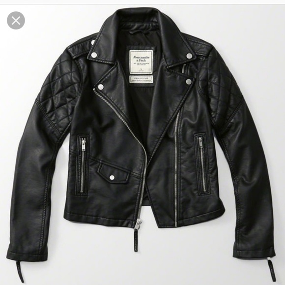 NWT A&F Faux Leather Biker Jacket - Picture 3 of 8